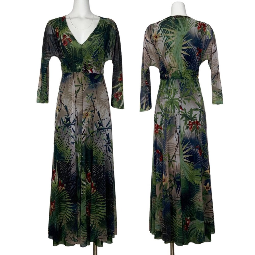 Jean Paul Gaultier Soleil Maxi Dress M Floral RARE